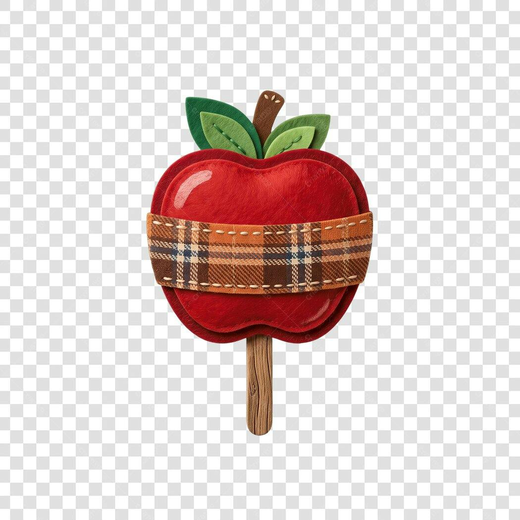Clipart Maçã do Amor Festa Junina PNG Fundo Transparente