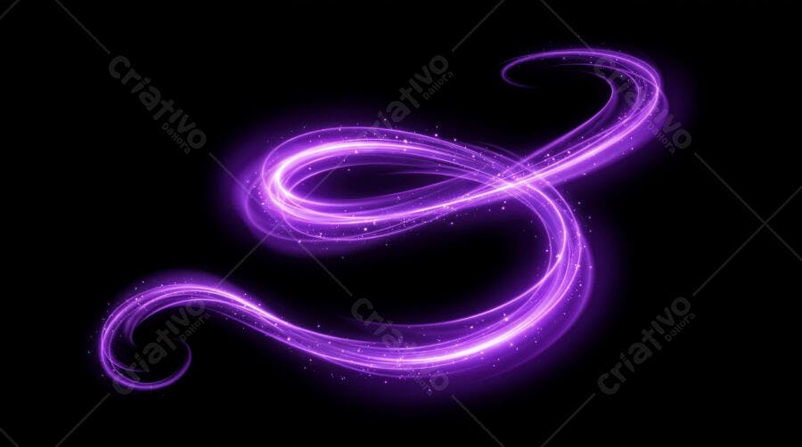 Efeito Luz Neon Roxo Abstrato Brilhante Fundo Escuro