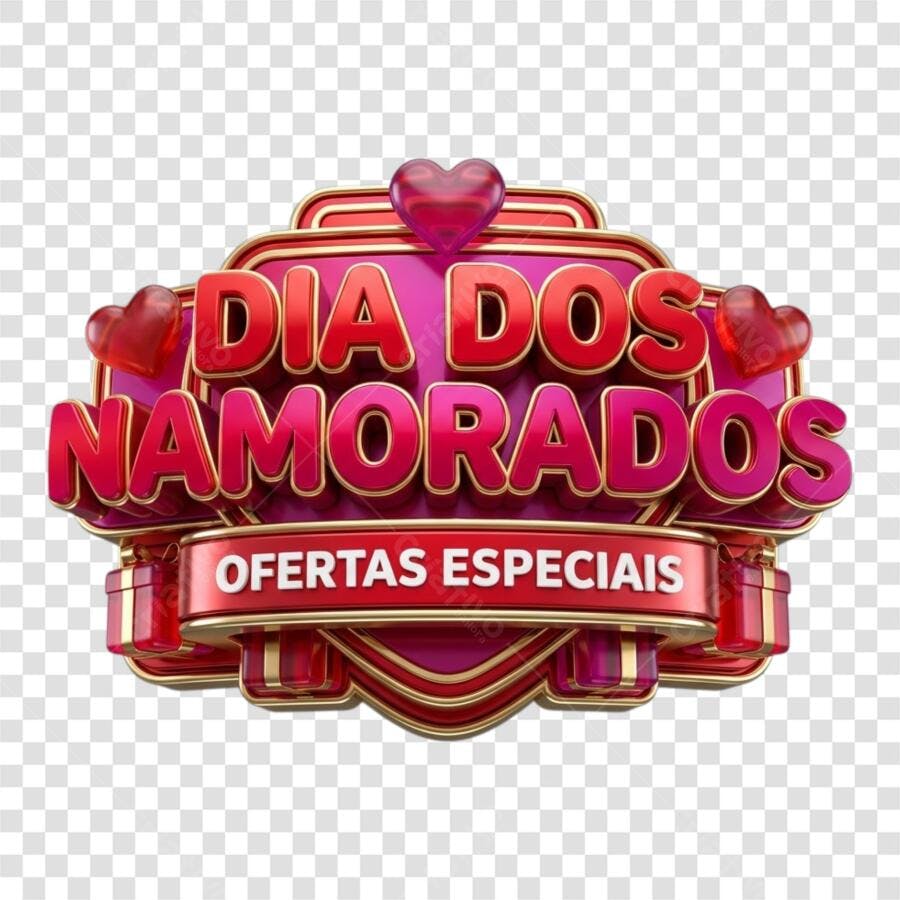 Elemento 3D Dia dos Namorados 12 Junho Ofertas Especiais PNG Fundo Transparente