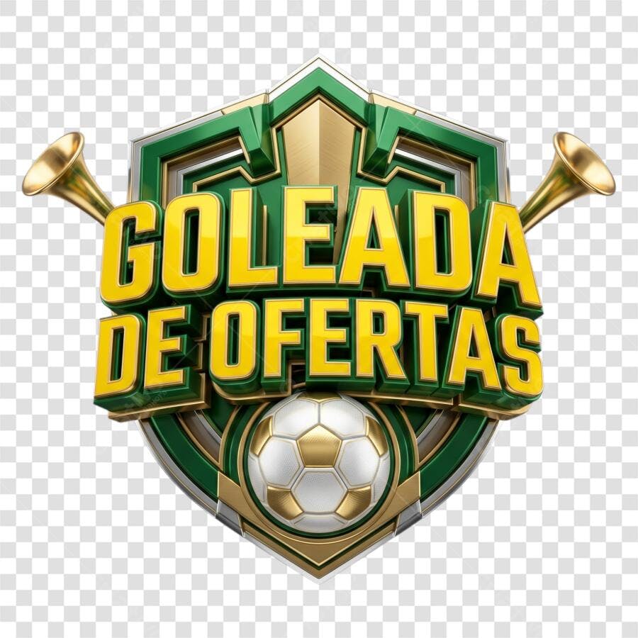 Elemento 3D Goleada de Ofertas Futebol PNG Fundo Transparente