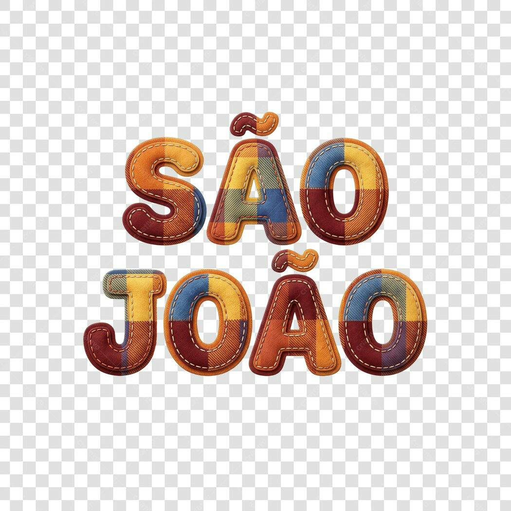 Elemento 3D São João Festa Junina Junho PNG Fundo Transparente