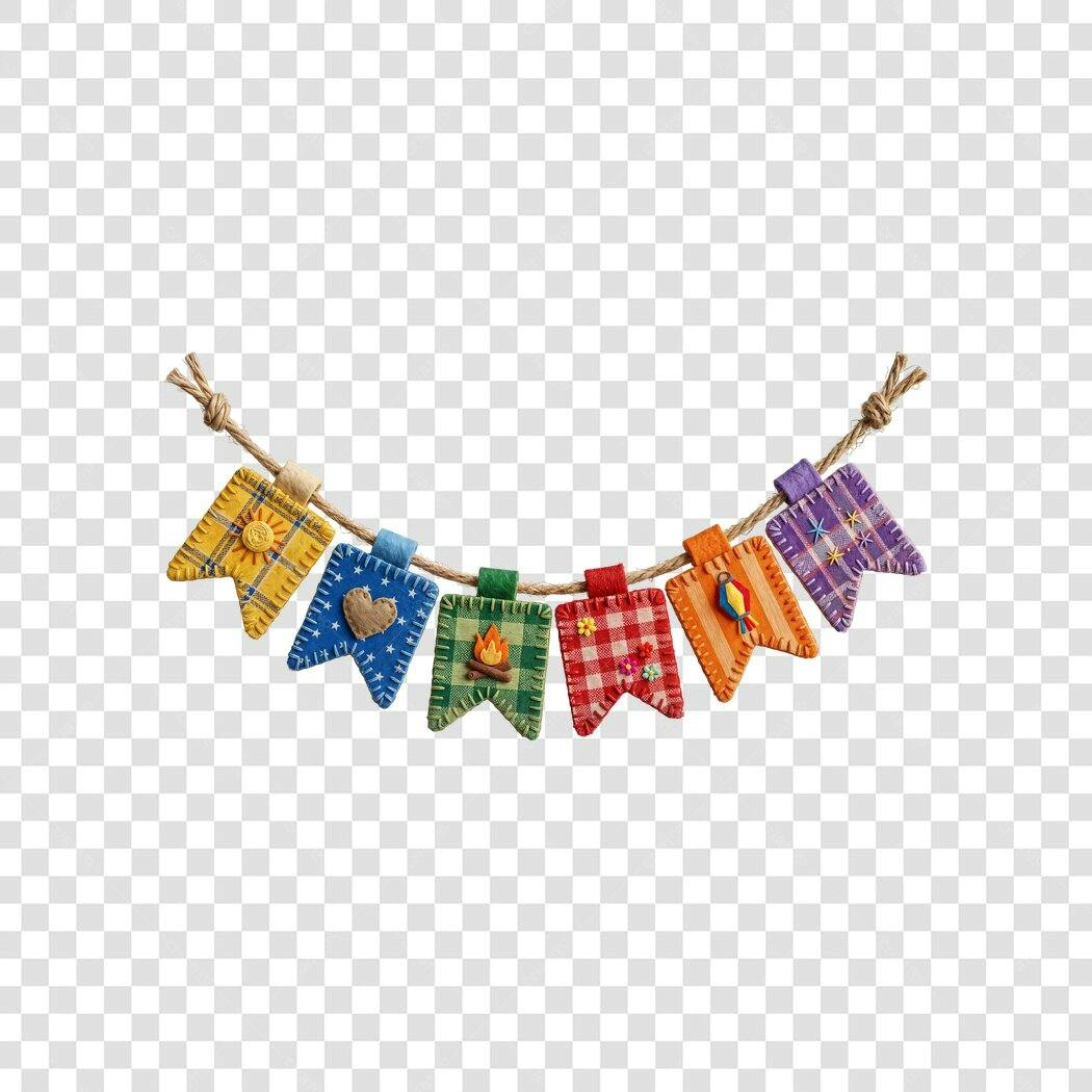 Elemento Decorativo Bandeirinhas Festa Junina Junho PNG Fundo Transparente