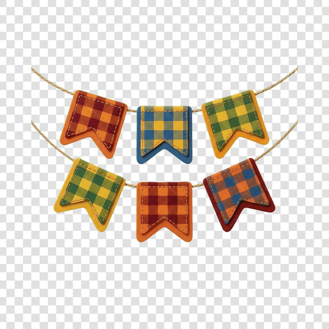 Elemento Decorativo Bandeirinhas Festa Junina Junho PNG Fundo Transparente