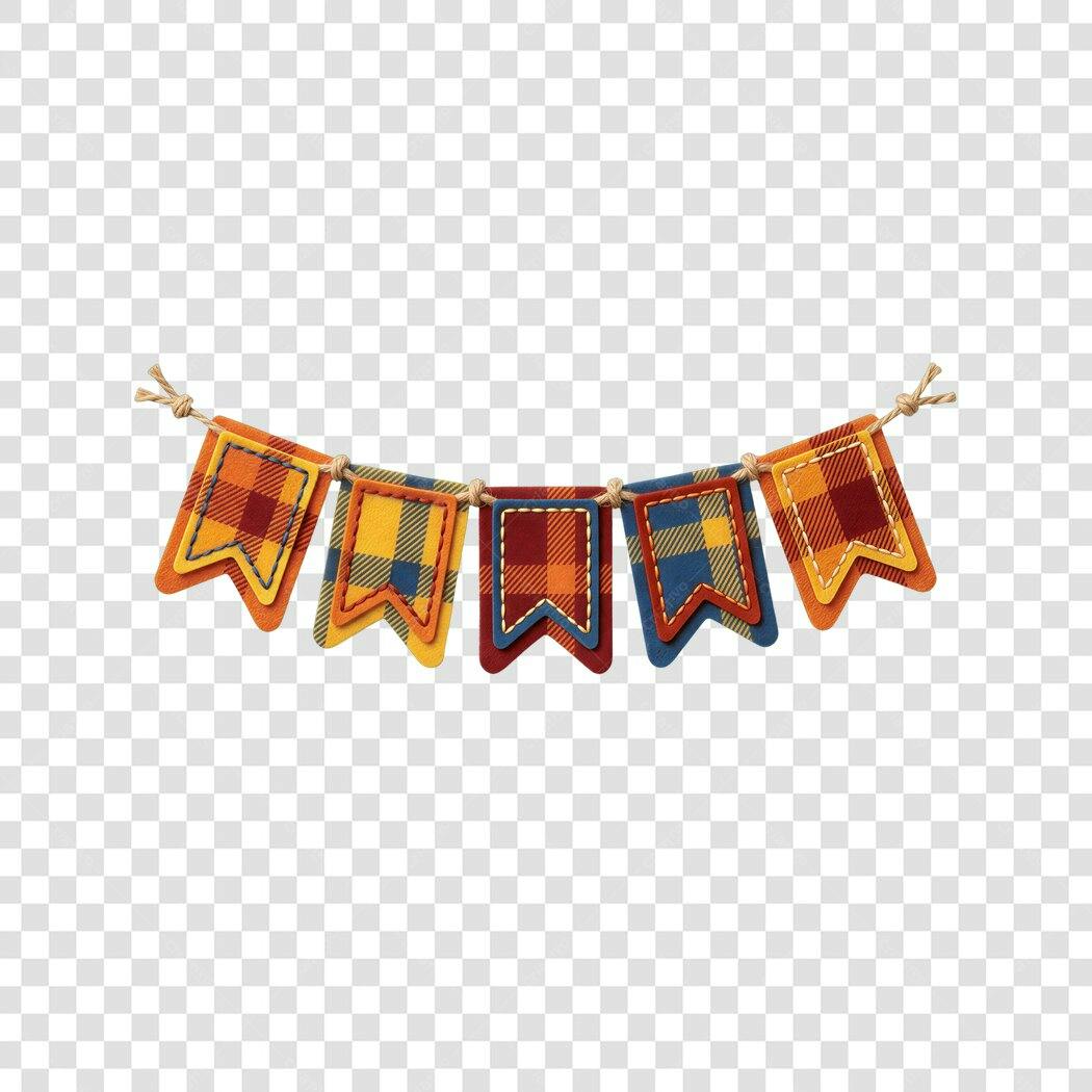 Elemento Decorativo Bandeirinhas Festa Junina Junho PNG Fundo Transparente