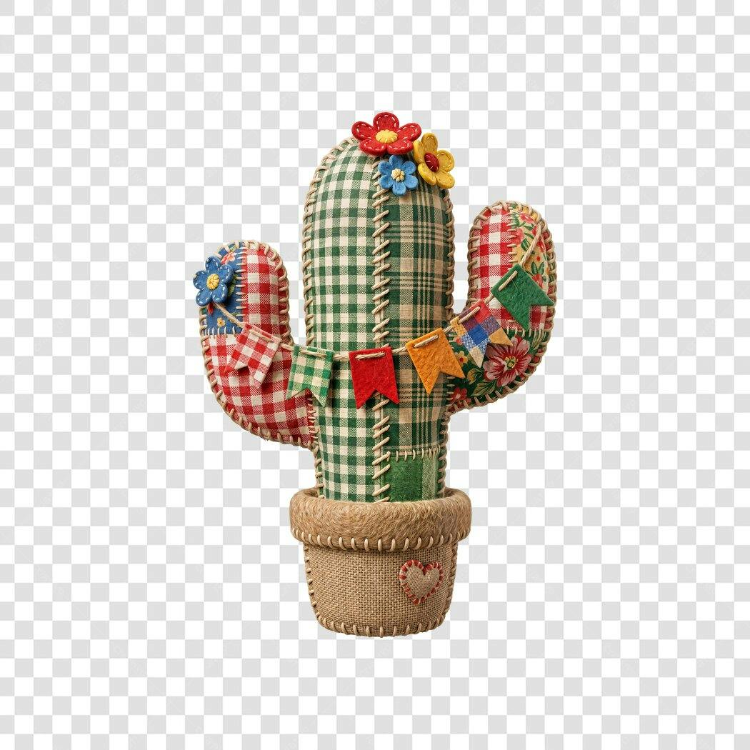 Elemento Decorativo Cacto Festa Junina Junho PNG Fundo Transparente
