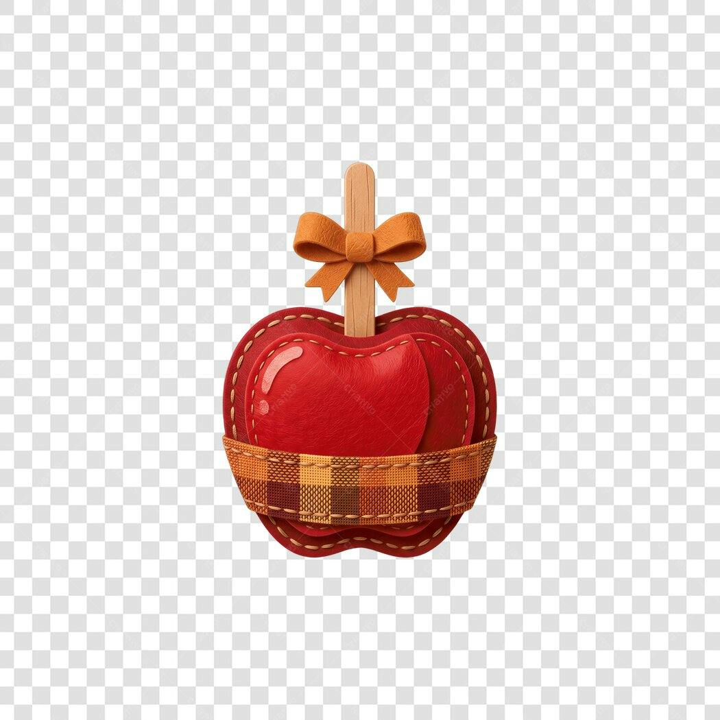 Elemento Decorativo Maçã do Amor Festa Junina Junho PNG Fundo Transparente