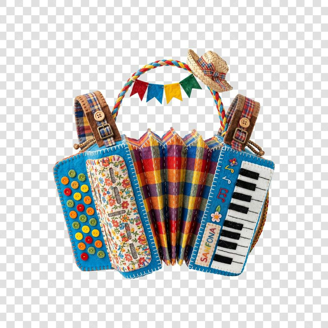 Elemento Decorativo Sanfona Festa Junina Junho PNG Fundo Transparente