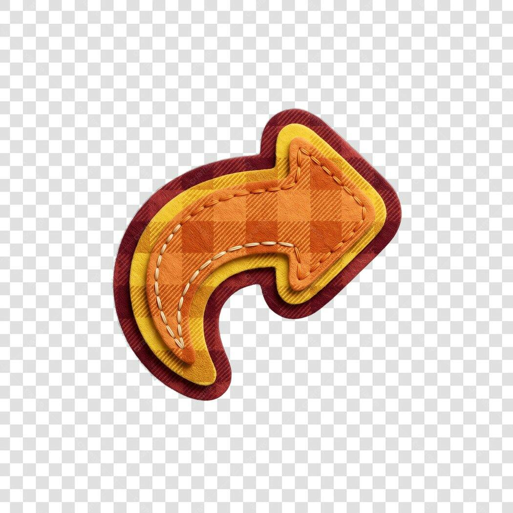 Elemento Decorativo Seta Xadrez Costura PNG Fundo Transparente
