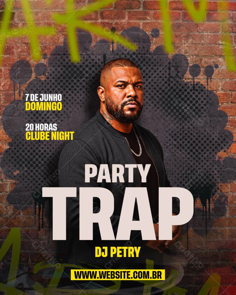 Flyer Festa Trap Balada DJ PSD Editável