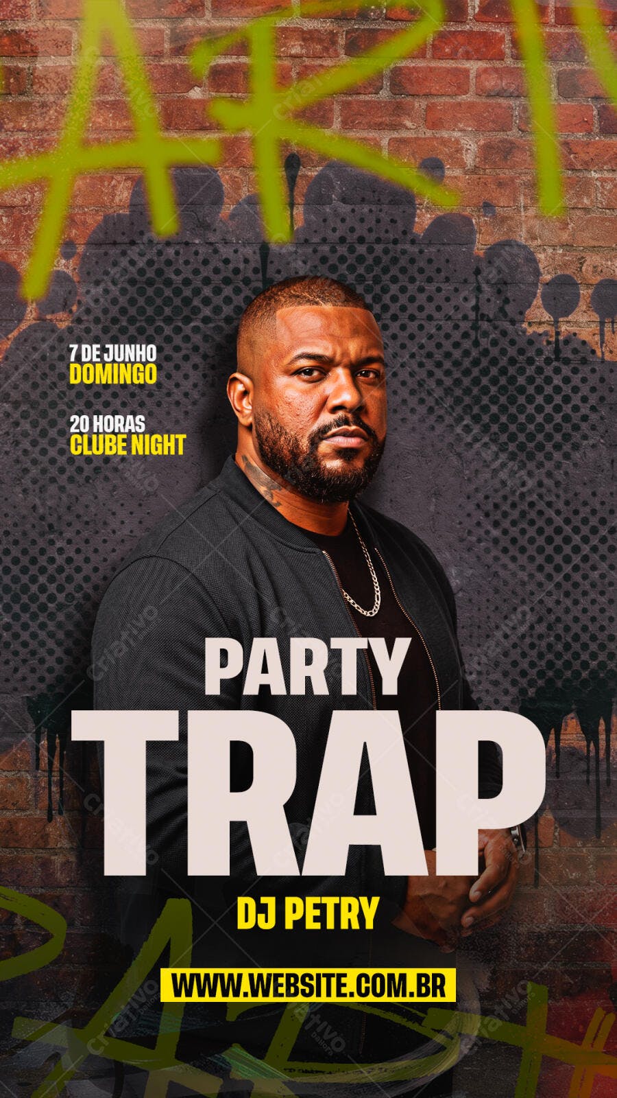 Flyer Party Trap DJ Evento PSD Editável