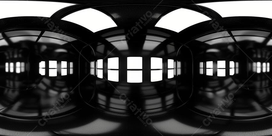 Foto 360 Ambiente Escuro Iluminado Luzes Brancas Reflexivas
