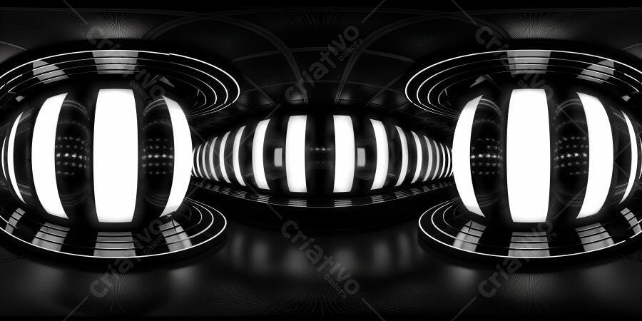 Foto 360 Túnel Futurista Abstrato Iluminação Neon Branca