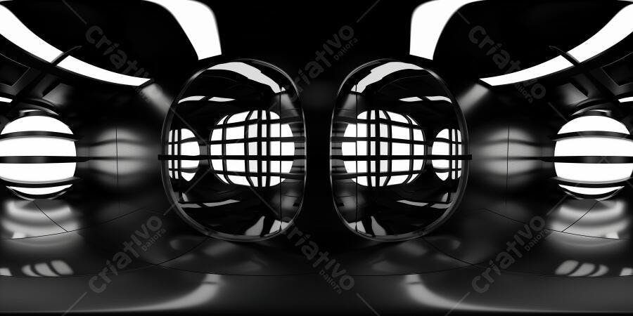 Foto Abstrata Esferas Brilhantes Reflexivas Fundo Preto