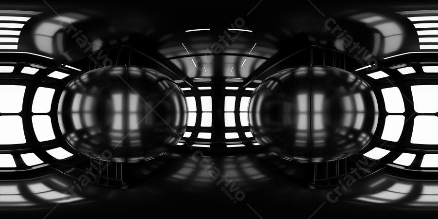 Foto Abstrata Esferas Metálicas Brilhantes Ambiente Escuro