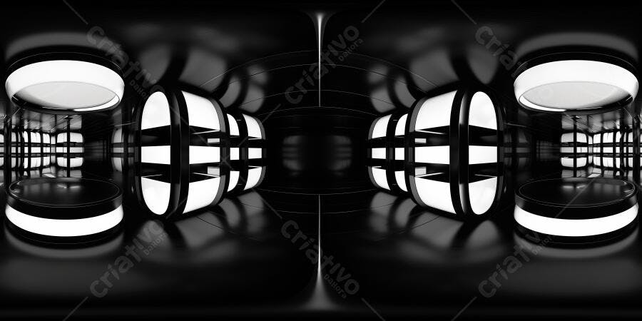 Foto Abstrata Túnel Luzes Brancas Preto Fundo Tecnológico