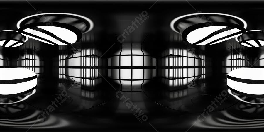 Foto Ambiente 360 Abstrato Escuro Luzes Brancas Moderno