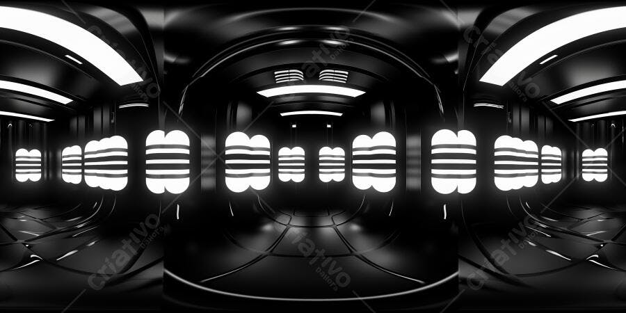 Foto Ambiente Futurista Escuro Iluminação Neon Branca
