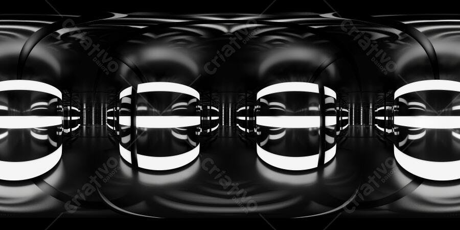 Foto Ambiente VR 360 Escuro Iluminação Neon Branca