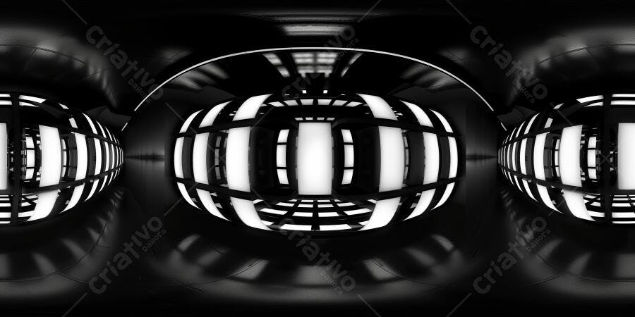 Foto Ambiente VR 360 Túnel Futurista Preto e Branco
