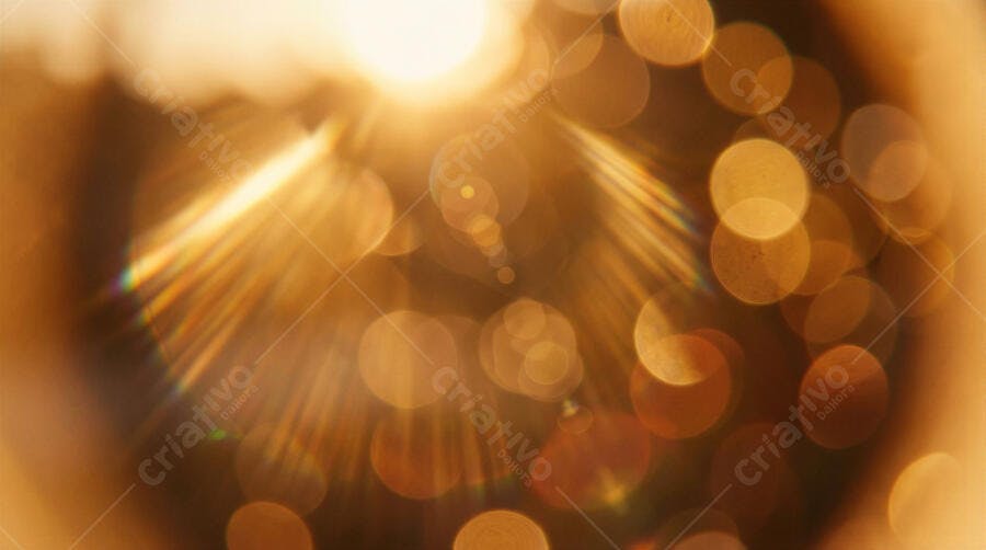 Foto Bokeh Dourado Luz Solar Fundo Abstrato Brilho