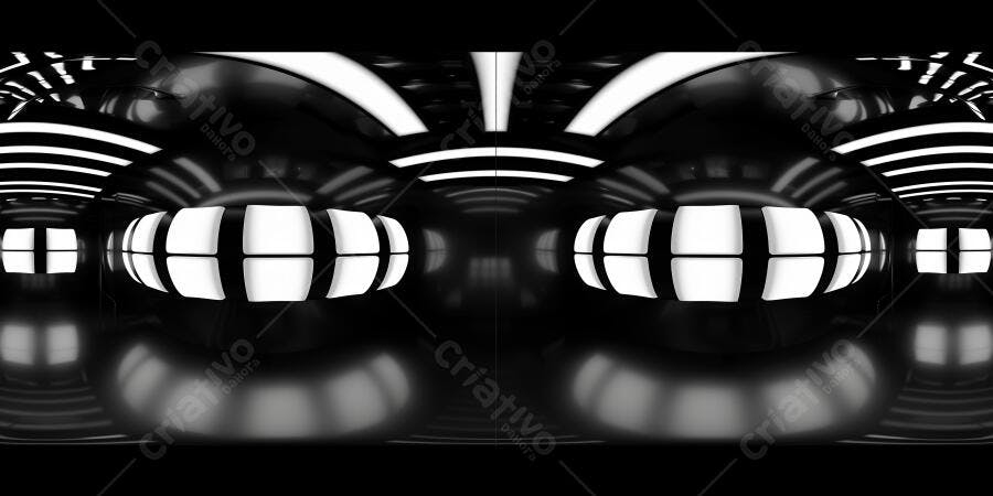 Foto Cenário 360 VR Preto e Branco Luzes Neon Abstrato