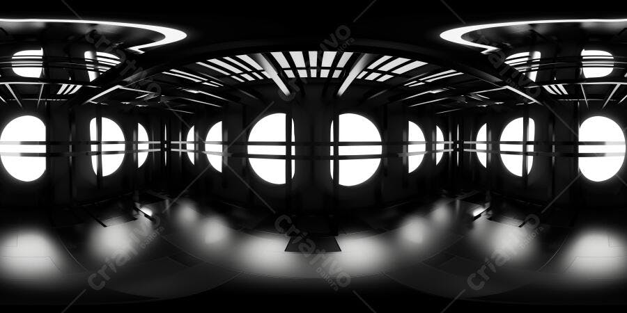 Foto Cenário Futurista Escuro Iluminação Branca Abstrato