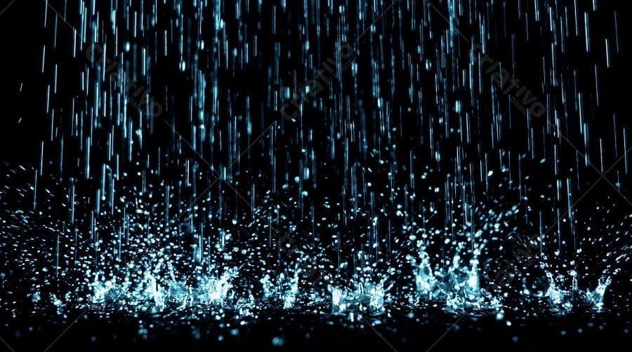 Foto Chuva Gotas D'água Impacto Superfície Escura