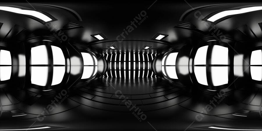 Foto Corredor Futurista Escuro Iluminação Branca Abstrato