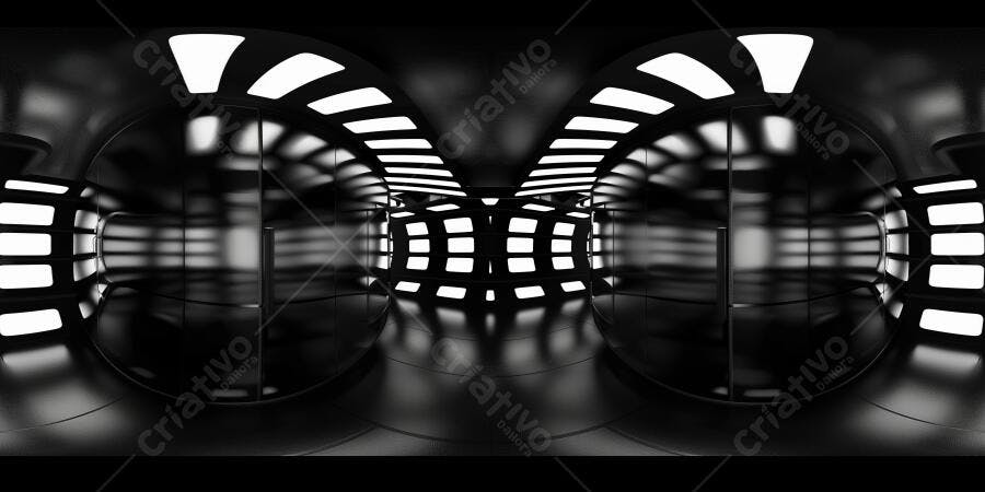Foto Corredor Túnel Futurista Iluminado Escuro Pano de Fundo