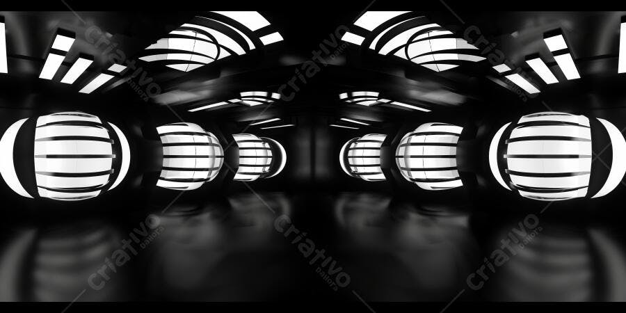 Foto Corredor Túnel Luzes Neon Brancas Fundo Abstrato Escuro