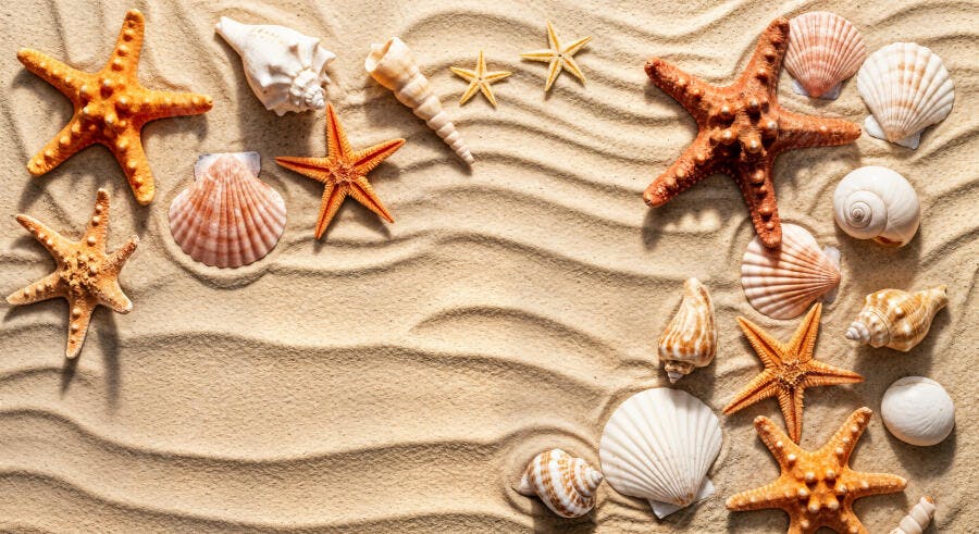 Foto Estrelas do Mar Conchas Areia Praia Verão