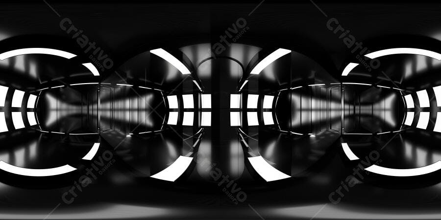 Foto Fundo Abstrato Túnel Iluminado Preto Branco Tecnologia
