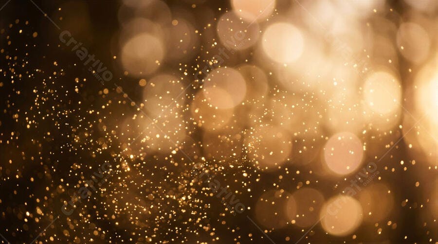Foto Fundo Bokeh Dourado Brilhante Partículas Luz Abstrato