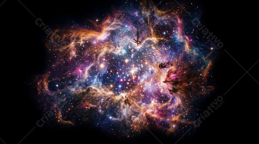 Foto Nebulosa Espaço Sideral Estrelas Brilhantes Universo Galáxia