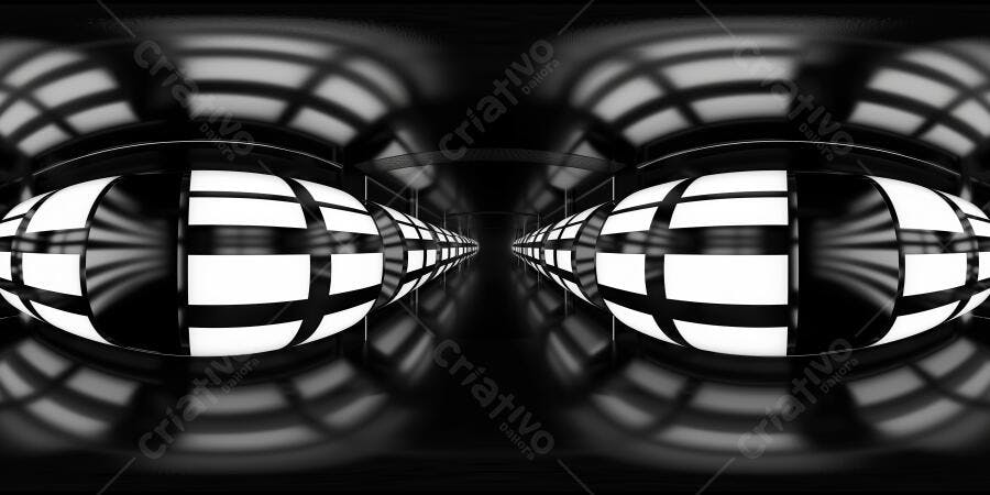 Foto Perspectiva Túnel Abstrato Preto Branco Iluminação Neon