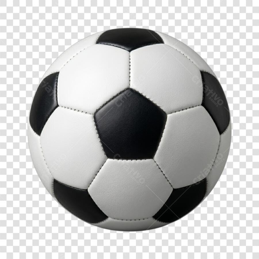 Foto Recortada Bola de Futebol Clássica PNG Fundo Transparente