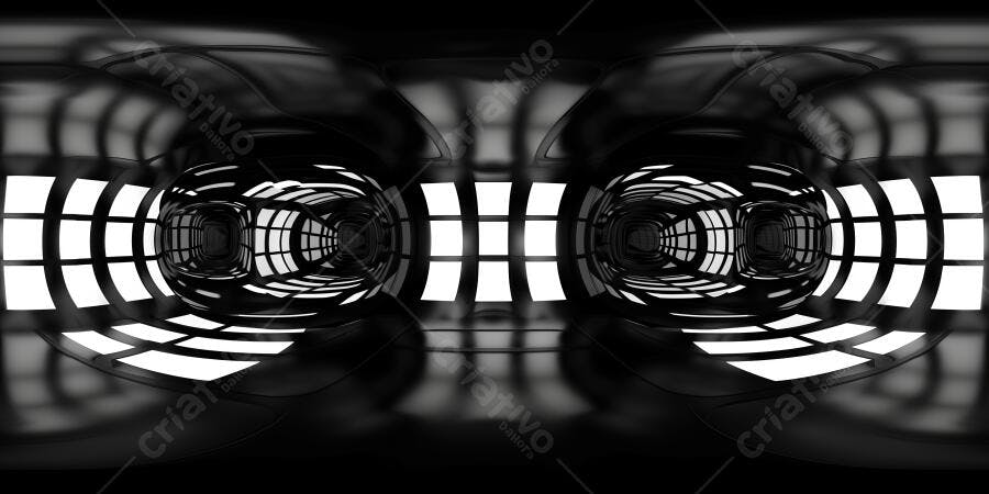 Foto Túnel Espacial Futurista Preto e Branco Abstrato