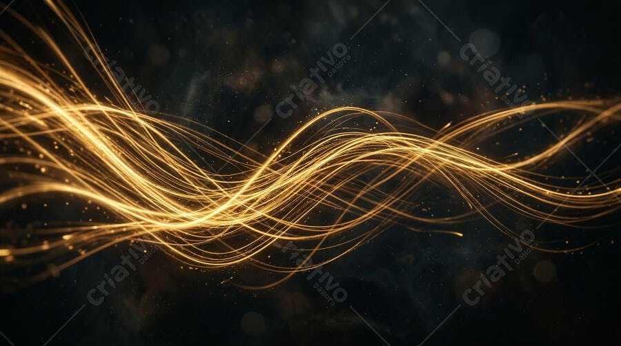 Fundo Abstrato Luzes Douradas Brilhantes Efeito Partículas