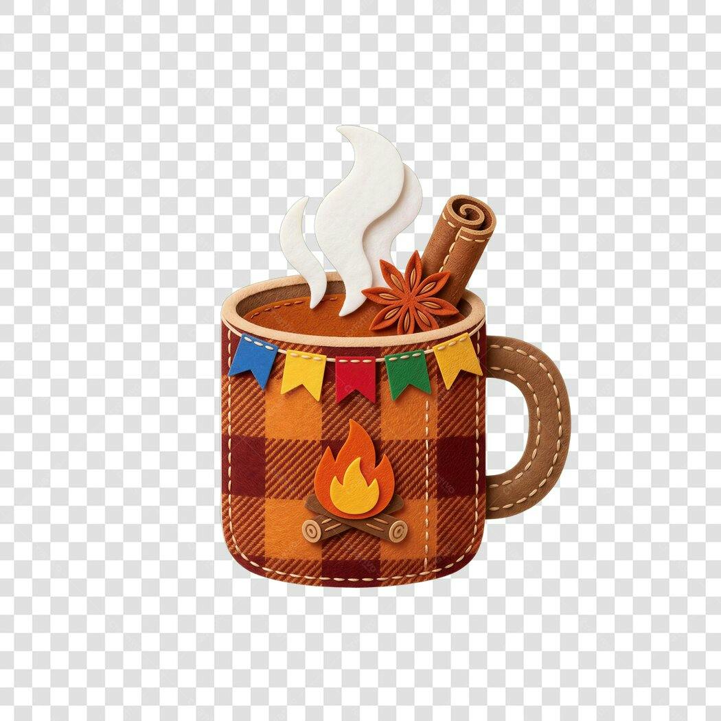 Ilustração Caneca Festa Junina São João Junho PNG Fundo Transparente