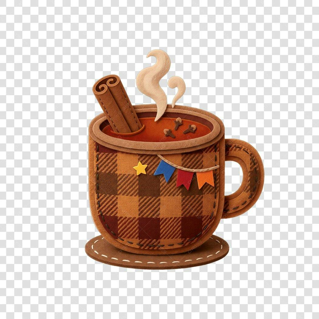 Ilustração Caneca Quentão Festa Junina Junho PNG Fundo Transparente