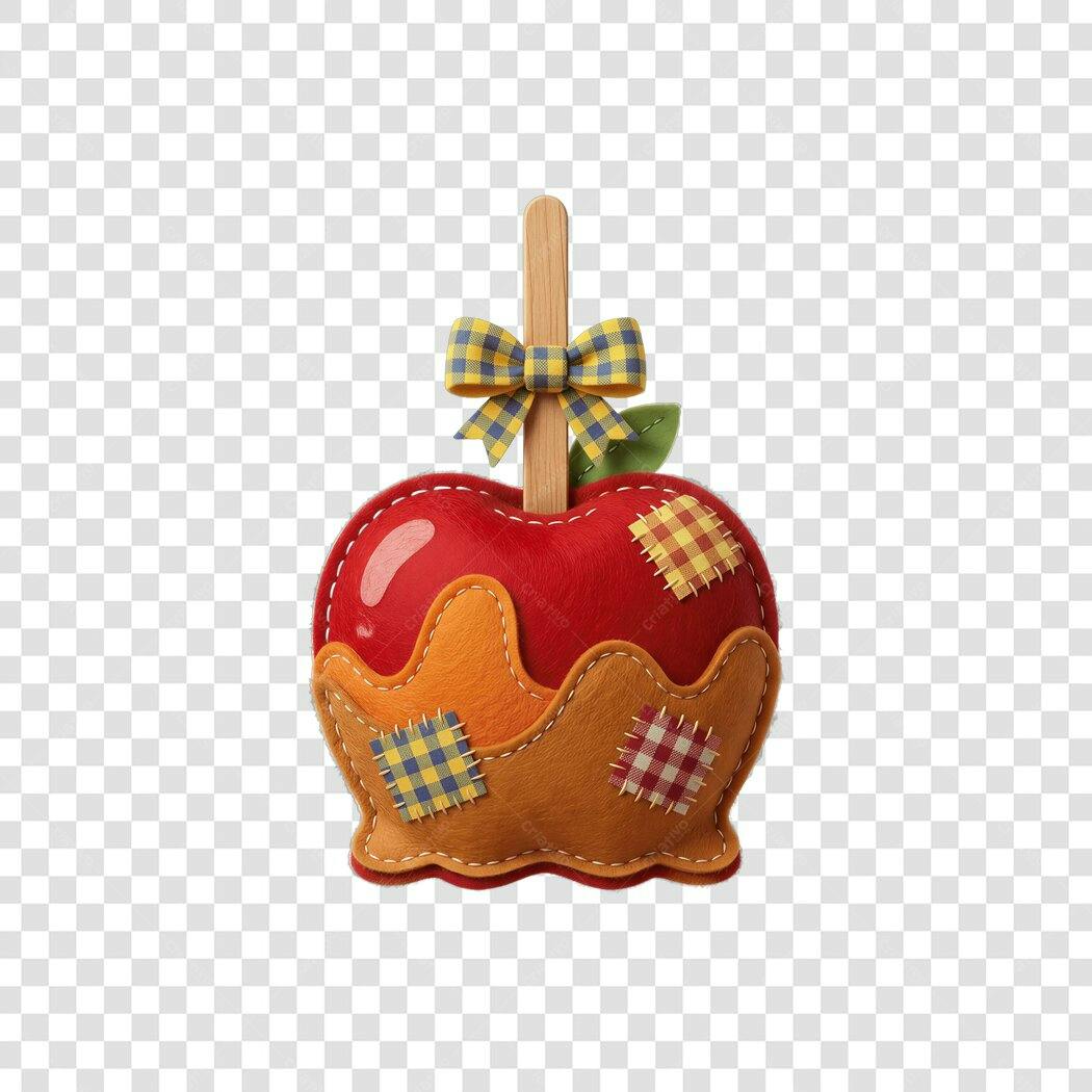 Ilustração Maçã do Amor Festa Junina PNG Fundo Transparente