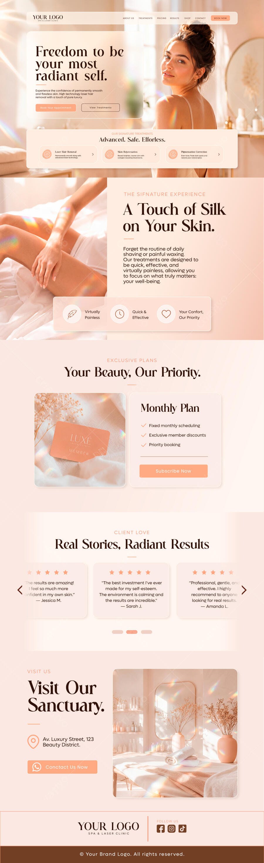 Landing Page Clínica Estética SPA Beleza PSD Editável