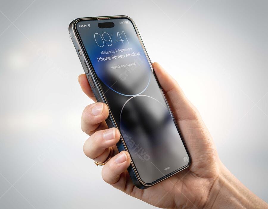 Mockup Celular Mãos Segurando Tela Smartphone Editável