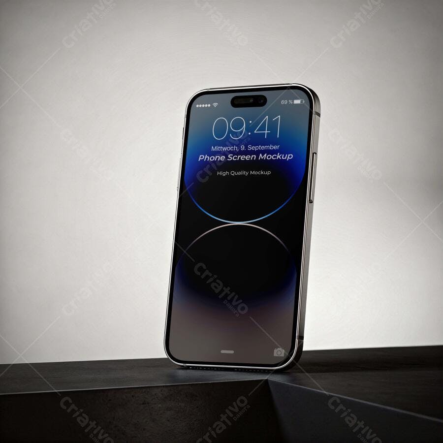 Mockup Celular Smartphone Moderno Fundo Branco Editável