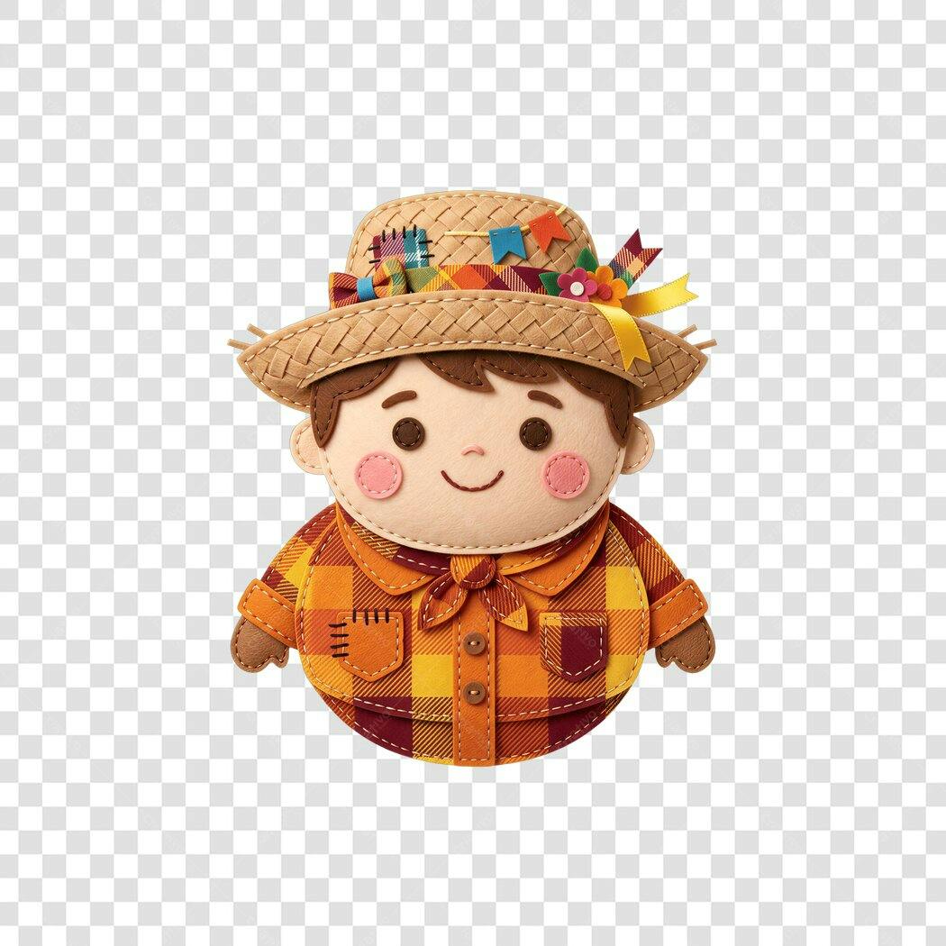 Personagem Ilustrado Caipira Festa Junina Junho PNG Fundo Transparente