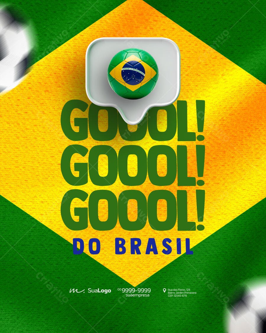 Post Copa do Mundo Futebol Brasil PSD Editável