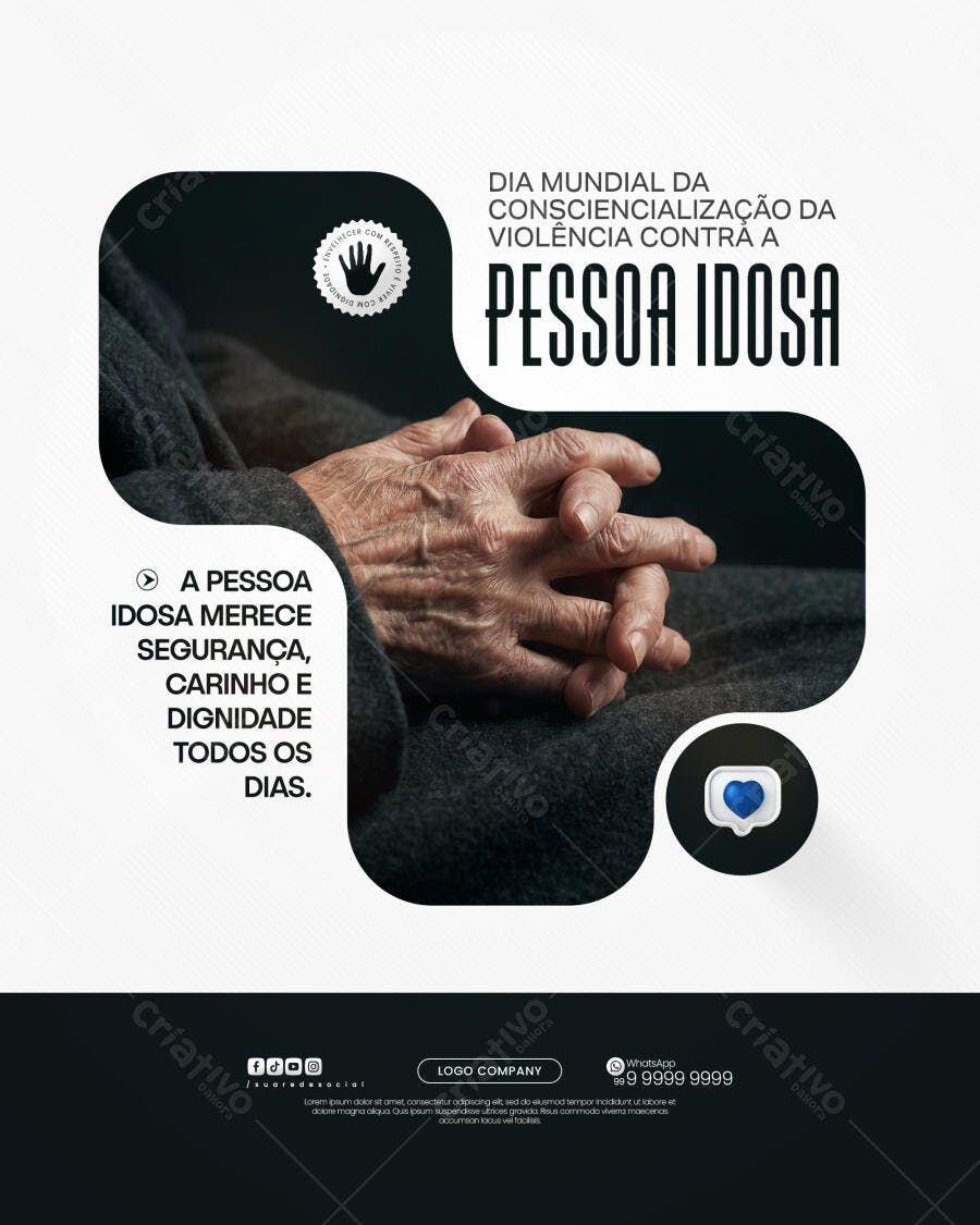 Post Instagram Conscientização Violência Contra Idoso PSD Editável