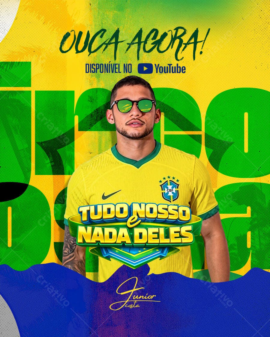 Post Instagram Copa do Mundo Futebol Brasil PSD Editável