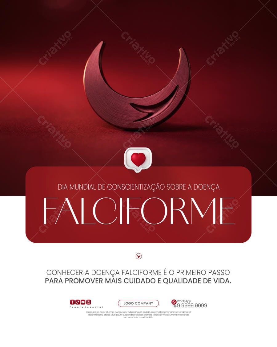 Post Instagram Dia Mundial Doença Falciforme PSD Editável