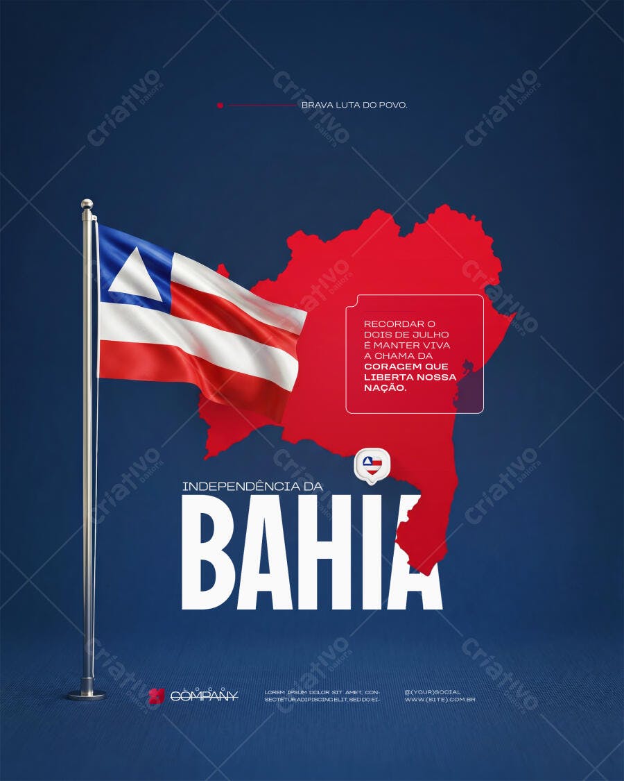 Post Instagram Independência da Bahia PSD Editável